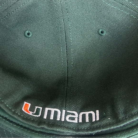 University of Miami Fitted Hat 7 3/8 NWT | Top of the World Green Cap | NCAA - Picture 5 of 6